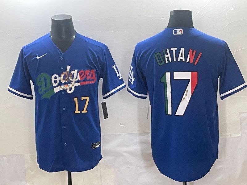 Men 2025 Los Angeles Dodgers #17 Ohtani Blue Nike MLB Jersey style 7154->los angeles dodgers->MLB Jersey
